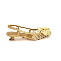 Escarpins<chantal Escarpins Bride Arrière 2211 Textile Raffia Beige