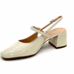 Elégant|Escarpins<Ivoire0104a Escarpins Bride Arrière Ivoire A53097 Cuir Vernis Crème