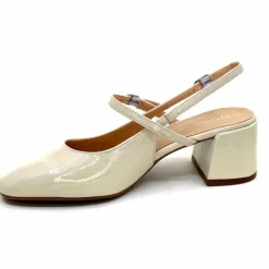 Elégant|Escarpins<Ivoire0104a Escarpins Bride Arrière Ivoire A53097 Cuir Vernis Crème