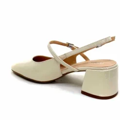 Elégant|Escarpins<Ivoire0104a Escarpins Bride Arrière Ivoire A53097 Cuir Vernis Crème