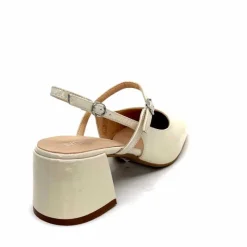 Elégant|Escarpins<Ivoire0104a Escarpins Bride Arrière Ivoire A53097 Cuir Vernis Crème