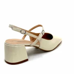 Elégant|Escarpins<Ivoire0104a Escarpins Bride Arrière Ivoire A53097 Cuir Vernis Crème