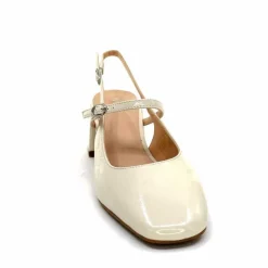 Elégant|Escarpins<Ivoire0104a Escarpins Bride Arrière Ivoire A53097 Cuir Vernis Crème