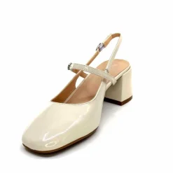 Elégant|Escarpins<Ivoire0104a Escarpins Bride Arrière Ivoire A53097 Cuir Vernis Crème