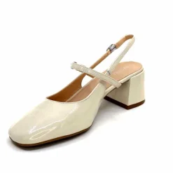 Elégant|Escarpins<Ivoire0104a Escarpins Bride Arrière Ivoire A53097 Cuir Vernis Crème