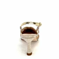 Soirée|Escarpins<Ivoire0376 Escarpins Bride Arrière Ivoire 20906 Cuir Métallique Textile Beige