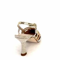 Soirée|Escarpins<Ivoire0376 Escarpins Bride Arrière Ivoire 20906 Cuir Métallique Textile Beige