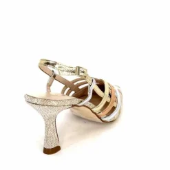 Soirée|Escarpins<Ivoire0376 Escarpins Bride Arrière Ivoire 20906 Cuir Métallique Textile Beige