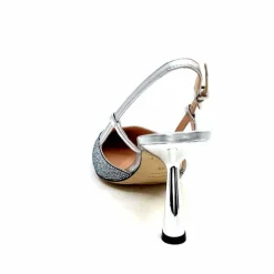 Talon|Soirée<Evaluna Escarpins Bride Arrière Ivoire 1974 Cuir Agrent Strass Bleu