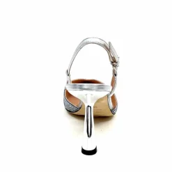 Talon|Soirée<Evaluna Escarpins Bride Arrière Ivoire 1974 Cuir Agrent Strass Bleu