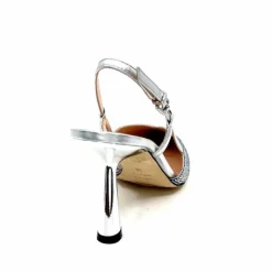 Talon|Soirée<Evaluna Escarpins Bride Arrière Ivoire 1974 Cuir Agrent Strass Bleu