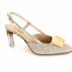 Talon|Féminin<Ivoire0376 Escarpins Bride arrière Ivoire 4908 Textile Or Beige