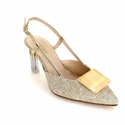 Talon|Féminin<Ivoire0376 Escarpins Bride arrière Ivoire 4908 Textile Or Beige