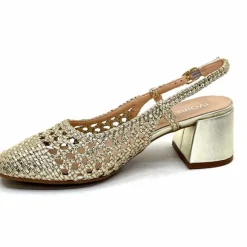 Elégant|Escarpins<Ivoire0104a Escarpins Bride Arrière Ivoire A53326 Cuir Dé Or