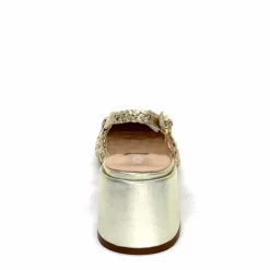 Elégant|Escarpins<Ivoire0104a Escarpins Bride Arrière Ivoire A53326 Cuir Dé Or