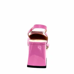 Féminin|Elégant<Evaluna Escarpins Bride Arrière Ivoire 6551 Cuir Vernis Rose