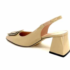 Féminin|Elégant<Evaluna Escarpins Bride Arrière Ivoire 6551 Cuir Vernis Mesisa Beige