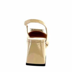 Féminin|Elégant<Evaluna Escarpins Bride Arrière Ivoire 6551 Cuir Vernis Mesisa Beige