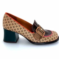 Fantaisie|Escarpins<Chie Mihara Escarpins Teisin Cuir Imprimé Bordeau Vert