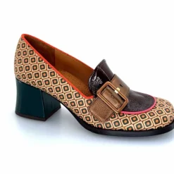 Fantaisie|Escarpins<Chie Mihara Escarpins Teisin Cuir Imprimé Bordeau Vert