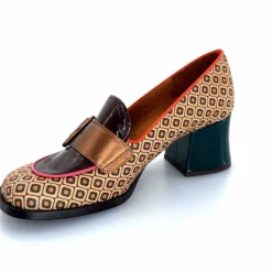 Fantaisie|Escarpins<Chie Mihara Escarpins Teisin Cuir Imprimé Bordeau Vert