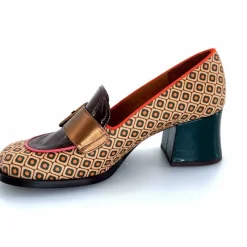 Fantaisie|Escarpins<Chie Mihara Escarpins Teisin Cuir Imprimé Bordeau Vert