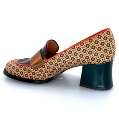 Fantaisie|Escarpins<Chie Mihara Escarpins Teisin Cuir Imprimé Bordeau Vert