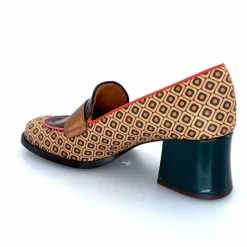 Fantaisie|Escarpins<Chie Mihara Escarpins Teisin Cuir Imprimé Bordeau Vert