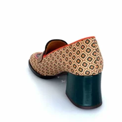 Fantaisie|Escarpins<Chie Mihara Escarpins Teisin Cuir Imprimé Bordeau Vert