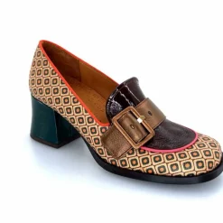 Fantaisie|Escarpins<Chie Mihara Escarpins Teisin Cuir Imprimé Bordeau Vert