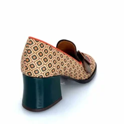 Fantaisie|Escarpins<Chie Mihara Escarpins Teisin Cuir Imprimé Bordeau Vert