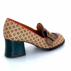 Fantaisie|Escarpins<Chie Mihara Escarpins Teisin Cuir Imprimé Bordeau Vert