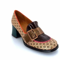 Fantaisie|Escarpins<Chie Mihara Escarpins Teisin Cuir Imprimé Bordeau Vert