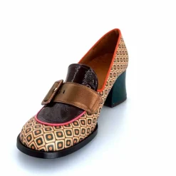 Fantaisie|Escarpins<Chie Mihara Escarpins Teisin Cuir Imprimé Bordeau Vert