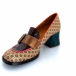 Fantaisie|Escarpins<Chie Mihara Escarpins Teisin Cuir Imprimé Bordeau Vert