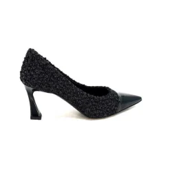 Talon|Elégant<moon flower - enzo di martino Escarpins Enzo Di Martino Eli 715 Textile Cuir Vernis Noir