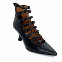 Talon|Fantaisie<martinat t Escarpins Ivoire 4352 Cuir Noir
