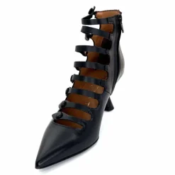 Talon|Fantaisie<martinat t Escarpins Ivoire 4352 Cuir Noir