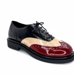 Masculin|Lacets<Dansi Lacets 6804 Vernis Crème Bordeaux Noir