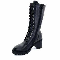 Rock|Mi-bottes<Nero Giardini Mi-Bottes Lacées Zip Néro Giardini 1411903 D100 Cuir Noir