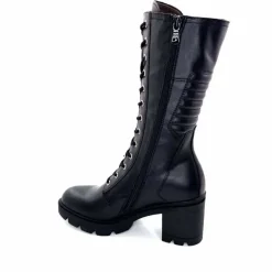 Rock|Mi-bottes<Nero Giardini Mi-Bottes Lacées Zip Néro Giardini 1411903 D100 Cuir Noir