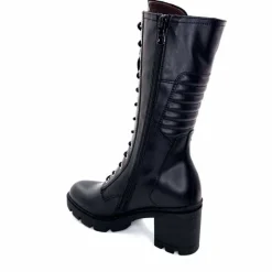 Rock|Mi-bottes<Nero Giardini Mi-Bottes Lacées Zip Néro Giardini 1411903 D100 Cuir Noir