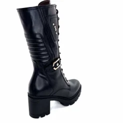 Rock|Mi-bottes<Nero Giardini Mi-Bottes Lacées Zip Néro Giardini 1411903 D100 Cuir Noir