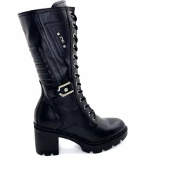 Rock|Mi-bottes<Nero Giardini Mi-Bottes Lacées Zip Néro Giardini 1411903 D100 Cuir Noir