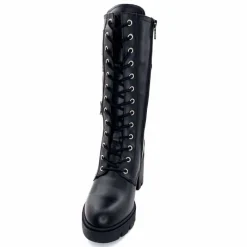 Rock|Mi-bottes<Nero Giardini Mi-Bottes Lacées Zip Néro Giardini 1411903 D100 Cuir Noir