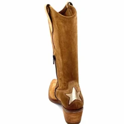 Mi-bottes|Bottes<MKD Mi-Bottes Giany Daim Olio Tan