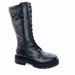 Rock|Mi-bottes<Nero Giardini Mi-Bottes Rangers Lacées Zip Néro Giardini 1411840 D100 Cuir Noir