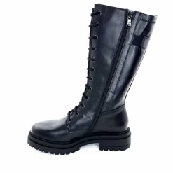 Rock|Mi-bottes<Nero Giardini Mi-Bottes Rangers Lacées Zip Néro Giardini 1411840 D100 Cuir Noir