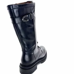 Rock|Mi-bottes<Nero Giardini Mi-Bottes Rangers Lacées Zip Néro Giardini 1411840 D100 Cuir Noir