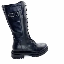 Rock|Mi-bottes<Nero Giardini Mi-Bottes Rangers Lacées Zip Néro Giardini 1411840 D100 Cuir Noir